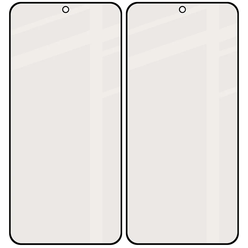 Mattes Hartglas für Galaxy S25, Bizon Glass Matte Duo, Schwarzer Rahmen, 2 Stück