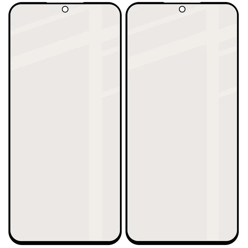Mattes Hartglas für Galaxy A57 5G, Bizon Glass Matte Duo, Schwarzer Rahmen, 2 Stück