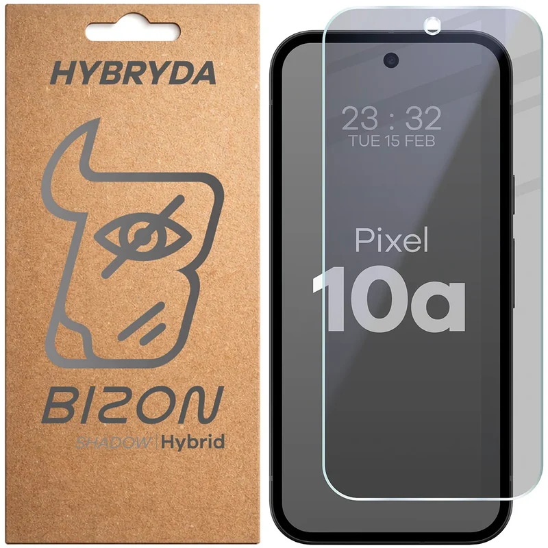 Hybridglas mit Privatschutzfilter für Google Pixel 10a, Bizon Hybrid Shadow, Matt