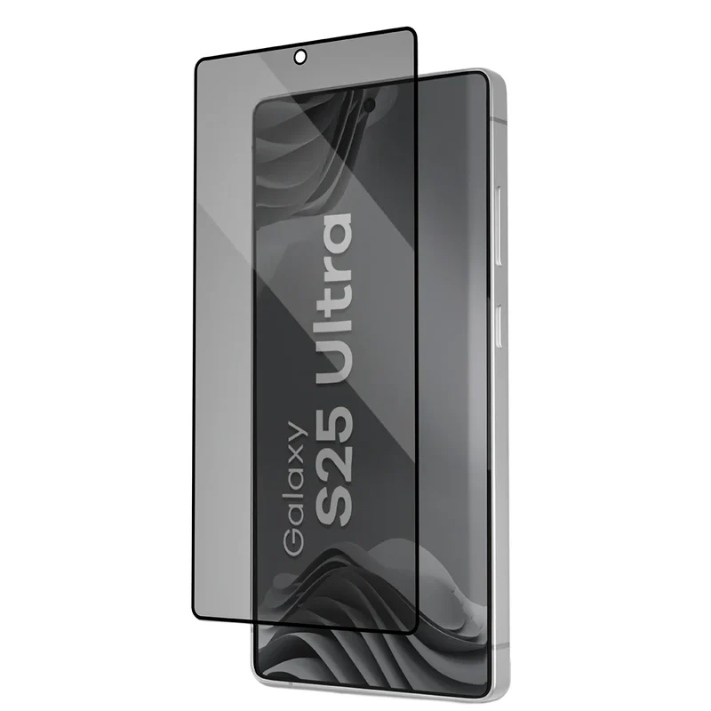 Gehärtetes Glas mit Privatschutzfilter und Applikationsrahmen für Galaxy S25 Ultra, Bizon Glass Aplikator Shadow, 1 Set