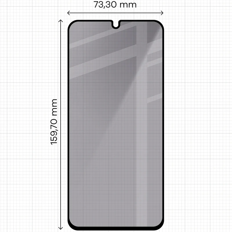Gehärtetes Glas mit Privatschutzfilter und Applikationsrahmen für Galaxy A16 / A17, Bizon Glass Aplikator Shadow, 1 Set