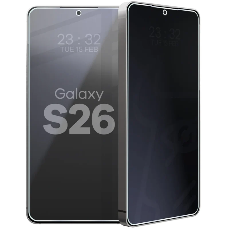 Hybridglas mit Privatschutzfilter für Galaxy S26, Bizon Hybrid Shadow, Matt
