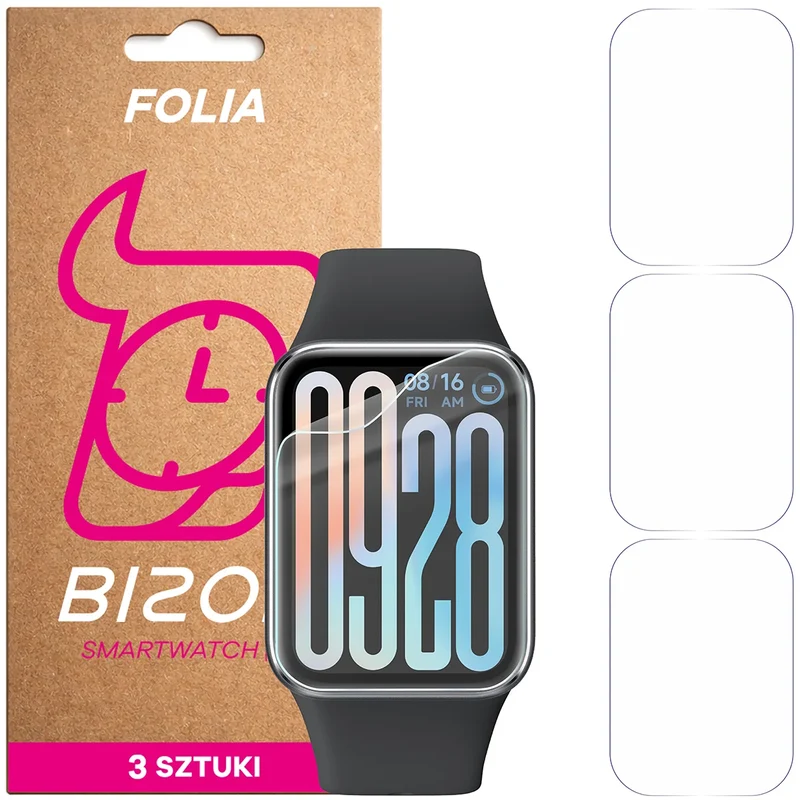 Schutzfolie für den Bildschirm für Xiaomi Smart Band 9 Pro, Bizon Watch HydroFlex, 3 Stück