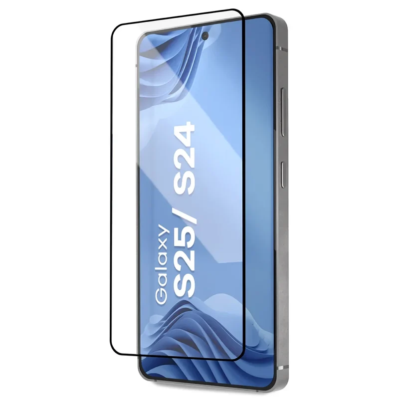 Gehärtetes Glas mit Applikationsrahme für Galaxy S25 / S24, Bizon Glass Aplikator Edge, 1 Set