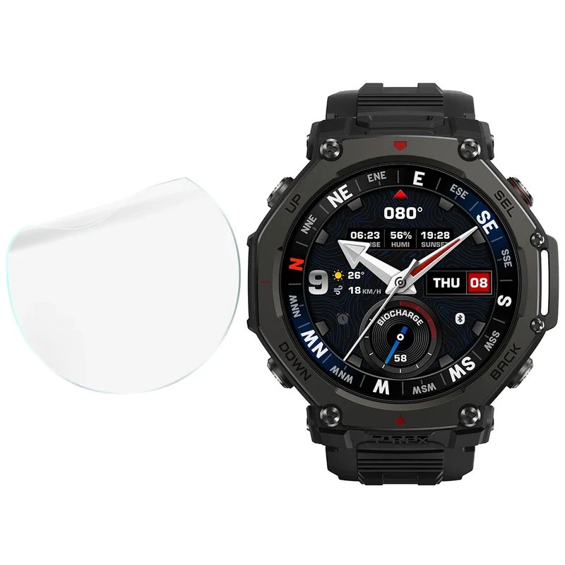 Schutzfolie für den Bildschirm für Amazfit T-Rex 3 Pro 48 mm, Bizon Watch HydroFlex, 3 Stück