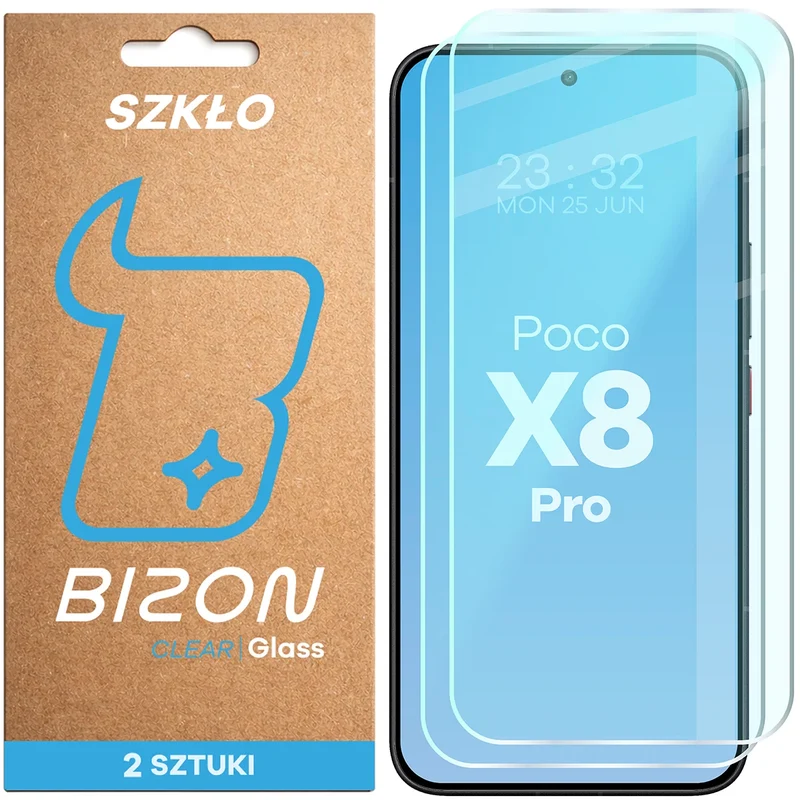 Gehärtetes Glas für Xiaomi POCO X8 Pro, Bizon Glass Clear Duo, 2 Stück