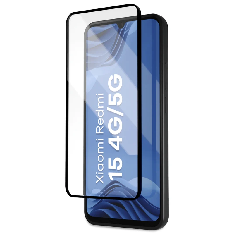 Gehärtetes Glas mit Applikationsrahme für Xiaomi Redmi 15 4G / 5G, Bizon Glass Aplikator Edge, 2 Sets