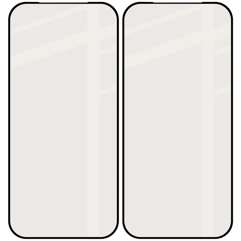 Mattes Hartglas für iPhone 17 Pro, Bizon Glass Matte Duo, Schwarzer Rahmen, 2 Stück