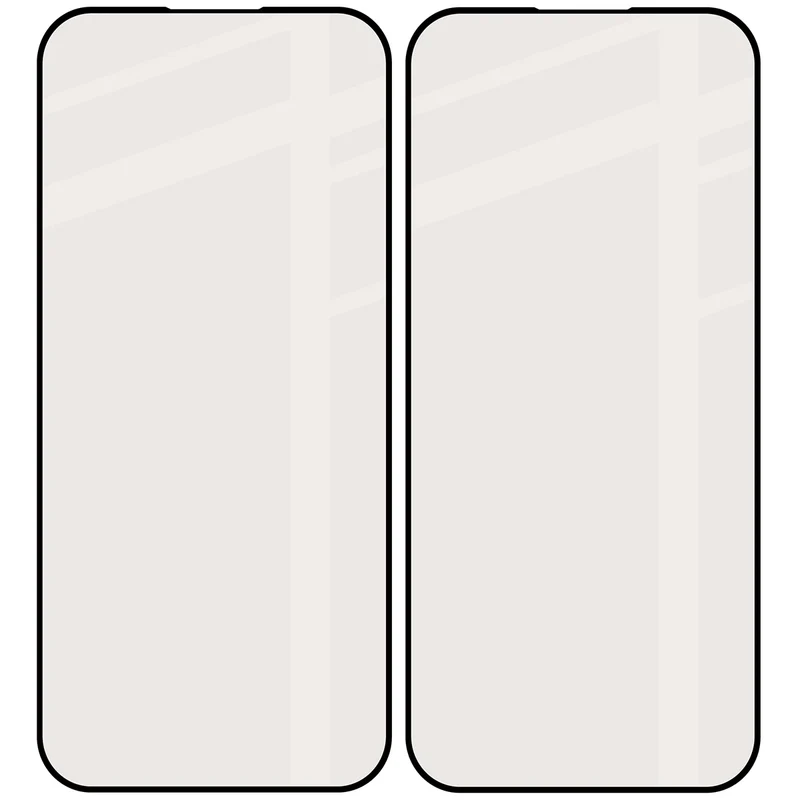 Mattes Hartglas für iPhone Air, Bizon Glass Matte Duo, Schwarzer Rahmen, 2 Stück