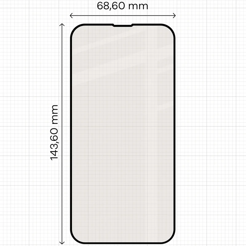 Mattes Hartglas für iPhone 17e / 16e / 14 / 13 Pro / 13, Bizon Glass Matte Duo, Schwarzer Rahmen, 2 Stück