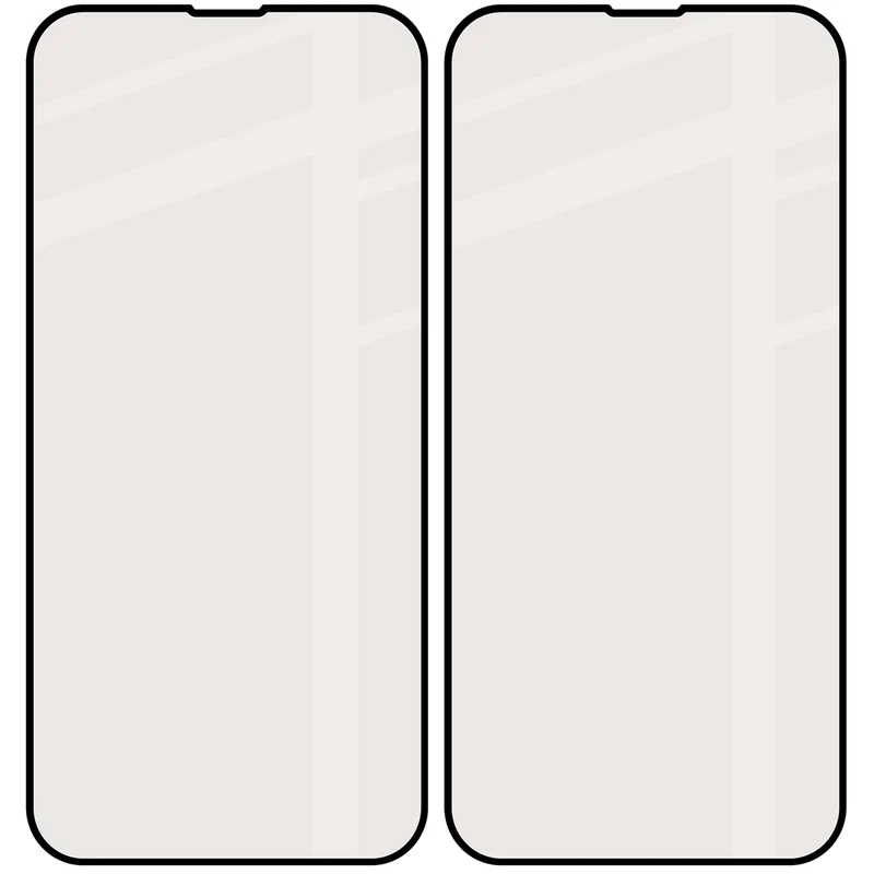Mattes Hartglas für iPhone 17e / 16e / 14 / 13 Pro / 13, Bizon Glass Matte Duo, Schwarzer Rahmen, 2 Stück