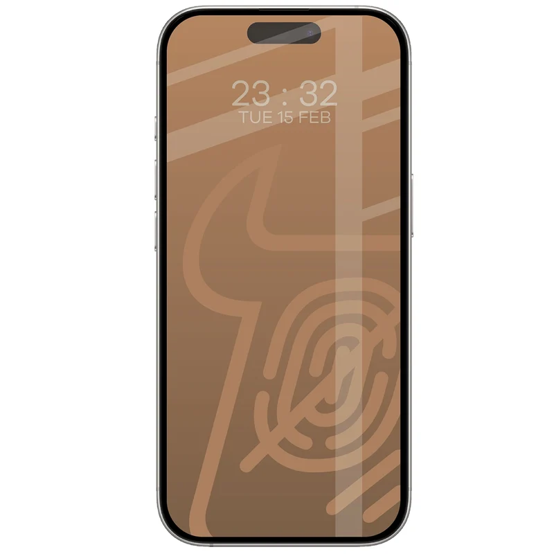 Mattes Hartglas für iPhone 16 Pro / 17, Bizon Glass Matte Duo, Schwarzer Rahmen, 2 Stück