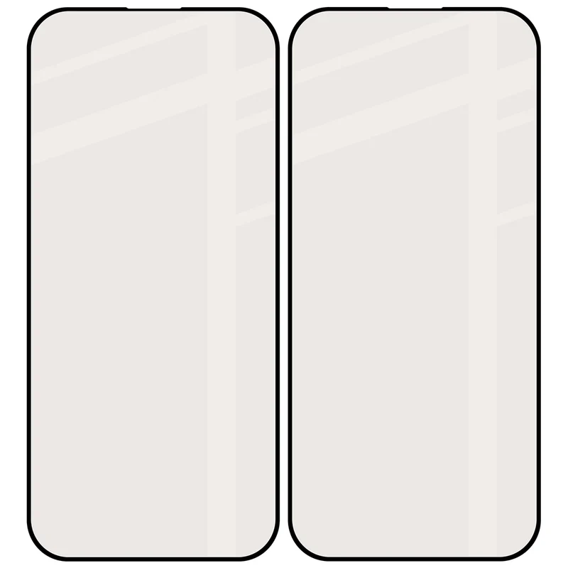 Mattes Hartglas für iPhone 16 Pro / 17, Bizon Glass Matte Duo, Schwarzer Rahmen, 2 Stück