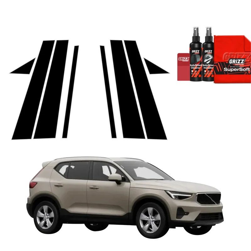 8in1 Schwarze Schutzfolie Grizz Protector für B-C-Säule - Volvo XC40 (2022-2026)