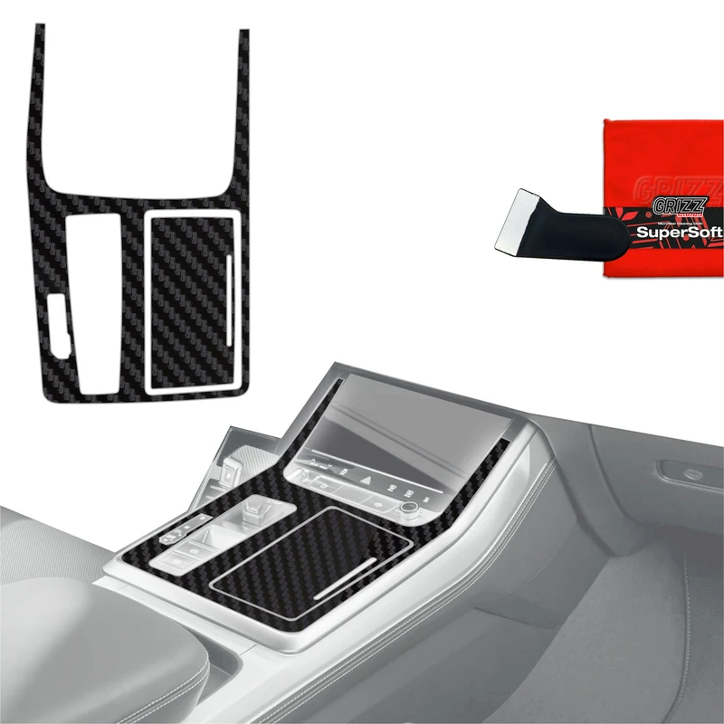 2in1 Schutzfolien Grizz Protector für Mittelkonsole - Audi Q8 (2019-2024) Carbon Optik Matt Antifingerprint