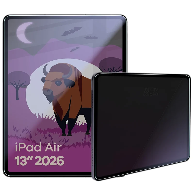 Hybridglas mit Privatschutzfilter für iPad Air 13" M4 2026, Bizon Tab Hybrid Shadow, Matt
