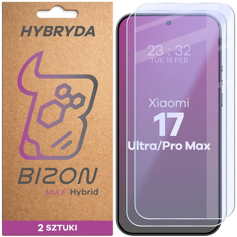 Flexibles Hybridglas für Xiaomi 17 Ultra / 17 Pro Max, Bizon Hybrid Mule Duo, 2 Stück