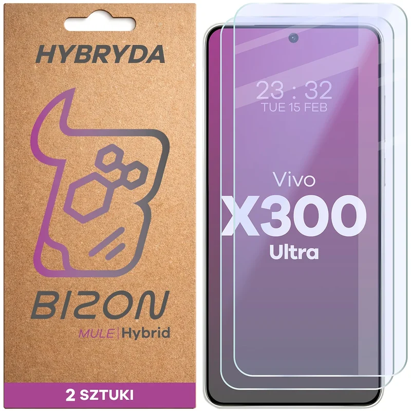 Flexibles Hybridglas für Vivo X300 Ultra, Bizon Hybrid Mule Duo, 2 Stück