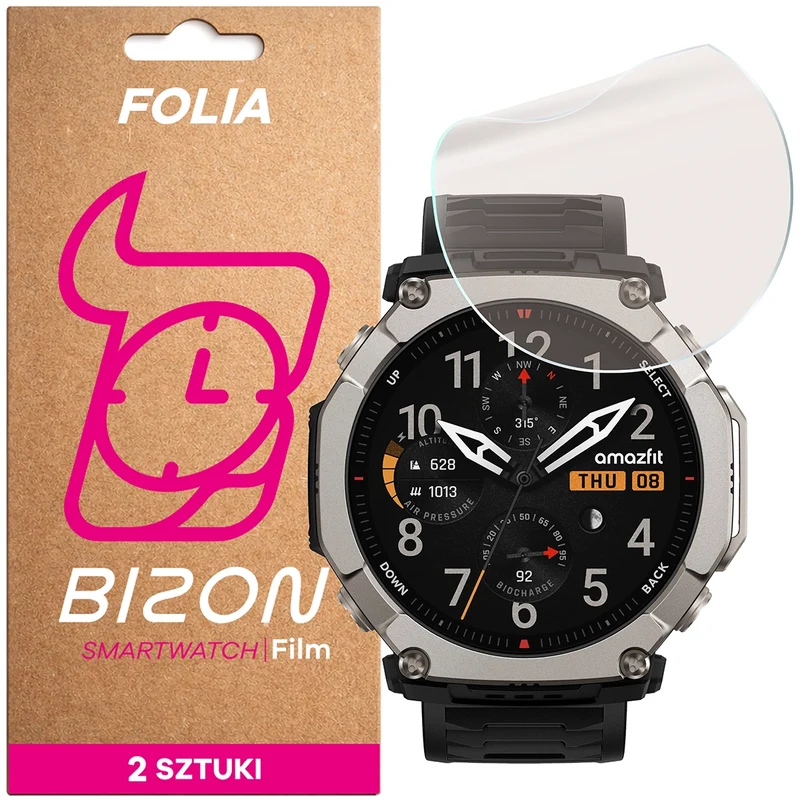 Matte Folie für Amazfit T-Rex Ultra 2, Bizon Watch Film Matte Duo, 2 Stück
