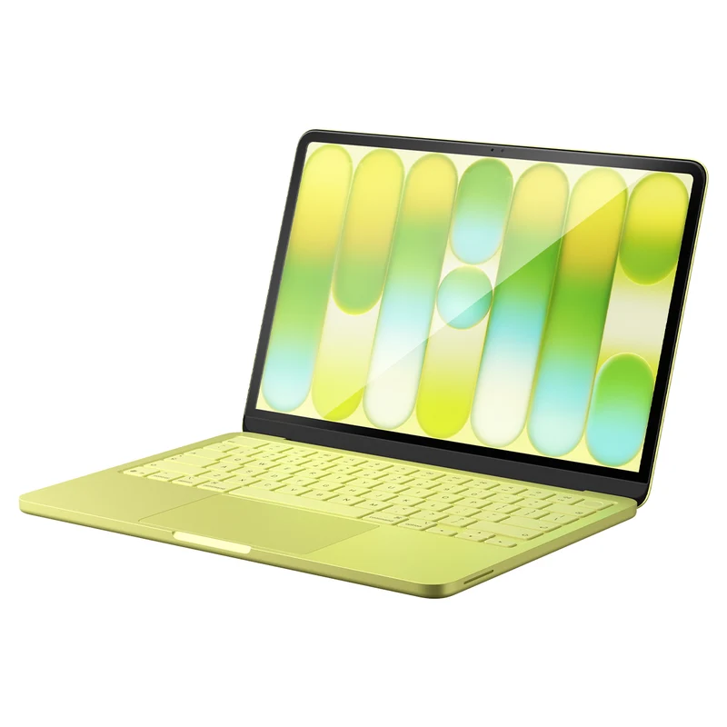 Gehärtetes Glas für MacBook Neo 13" A18 Pro 2026, Spigen Glas.tR Slim, schwarzer Rahmen