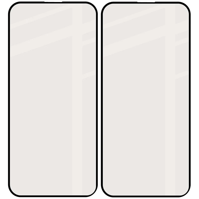 Mattes Hartglas für iPhone 15 Pro Max, Bizon Glass Matte Duo, Schwarzer Rahmen, 2 Stück