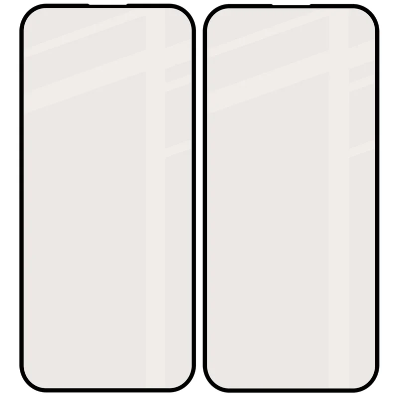 Mattes Hartglas für iPhone 15 Pro, Bizon Glass Matte Duo, Schwarzer Rahmen, 2 Stück
