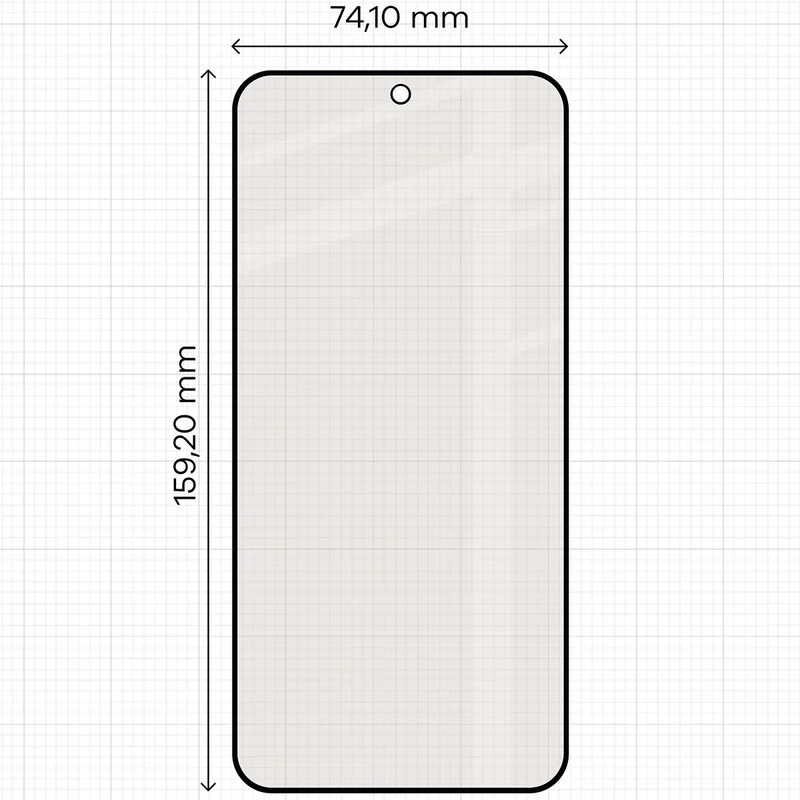 Mattes Hartglas für Xiaomi Redmi Note 15 Pro 5G, Bizon Glass Matte, Schwarzer Rahmen