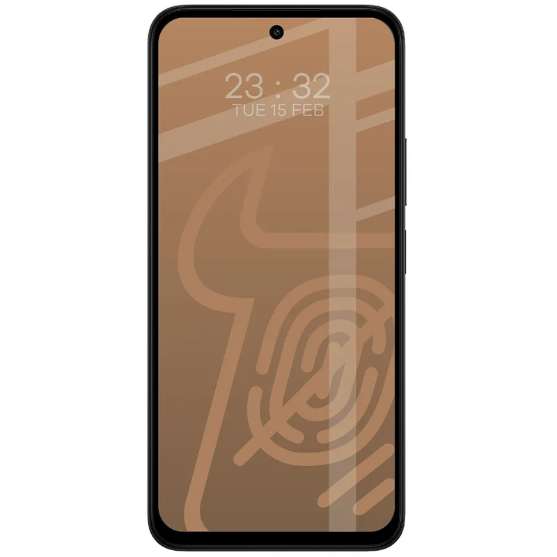 Mattes Hartglas für Xiaomi Redmi 15 4G / 5G, Bizon Glass Matte, Schwarzer Rahmen