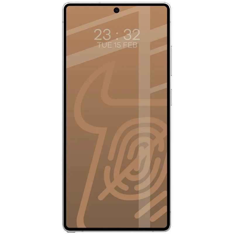 Mattes Hartglas für Galaxy S25 Ultra, Bizon Glass Matte, Schwarzer Rahmen