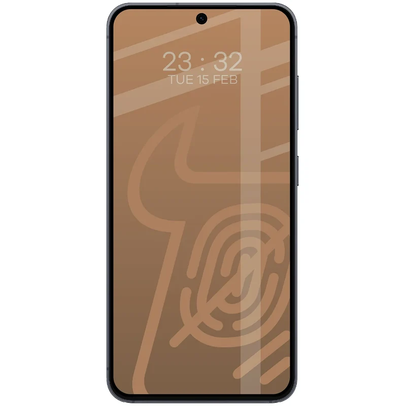 Mattes Hartglas für Galaxy S25, Bizon Glass Matte, Schwarzer Rahmen