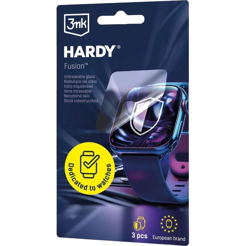 Hybridglas für Smartwatch Garmin Instinct 2 / Solar, 3mk Hardy Fusion, 3 Stück