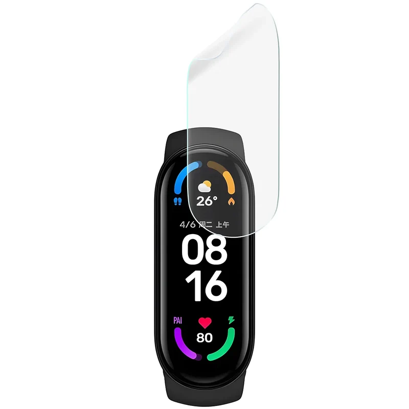 Schutzfolie für den Bildschirm für Xiaomi Mi Band 6, Bizon Watch HydroFlex, 3 Stück