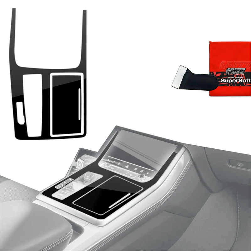 2in1 Schutzfolien Grizz Protector für Mittelkonsole - Audi Q7 (2019-2024) Schwarz Glanz