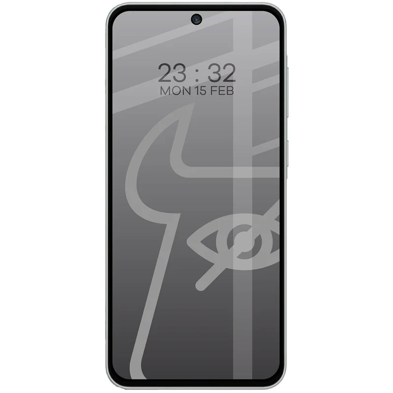 Gehärtetes Glas mit Privatschutzfilter für Galaxy A57 5G, Bizon Glass Edge Shadow Duo, getönt mit schwarzer Rahmen, 2 Stück