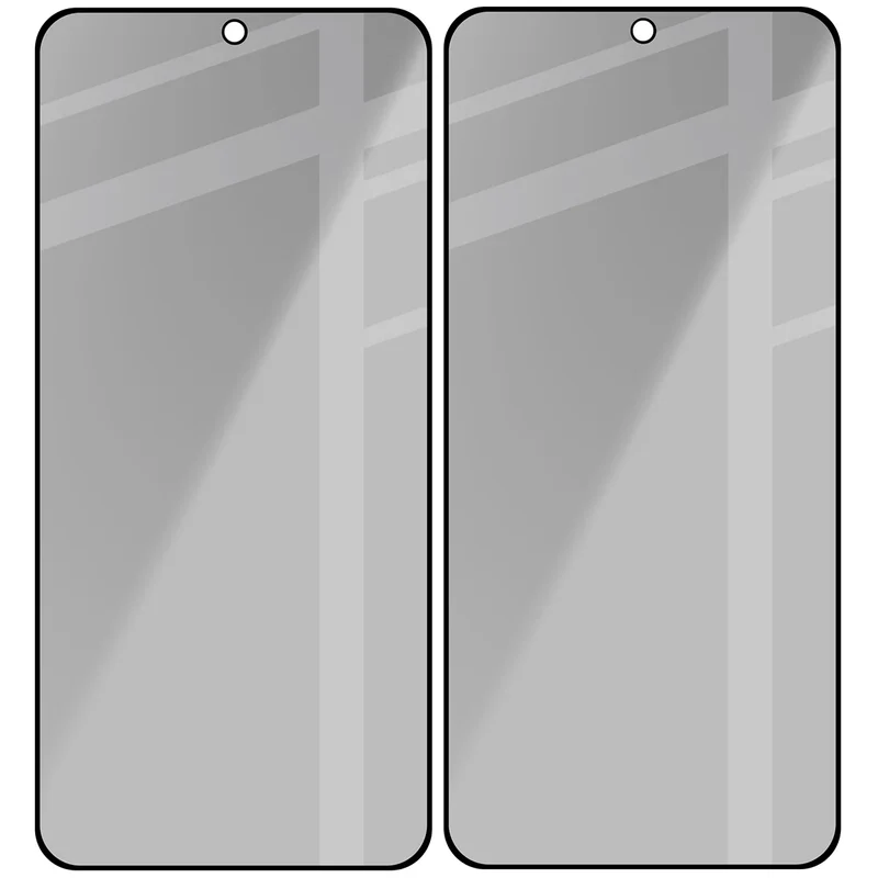 Gehärtetes Glas mit Privatschutzfilter für Galaxy A57 5G, Bizon Glass Edge Shadow Duo, getönt mit schwarzer Rahmen, 2 Stück