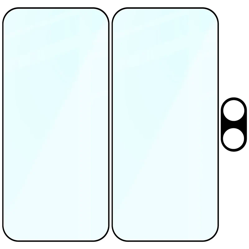 Gehärtetes Glas - 2 Stück + Kameraschutz für Xiaomi POCO X8 Pro, Bizon Glass Edge Pack, Schwarz