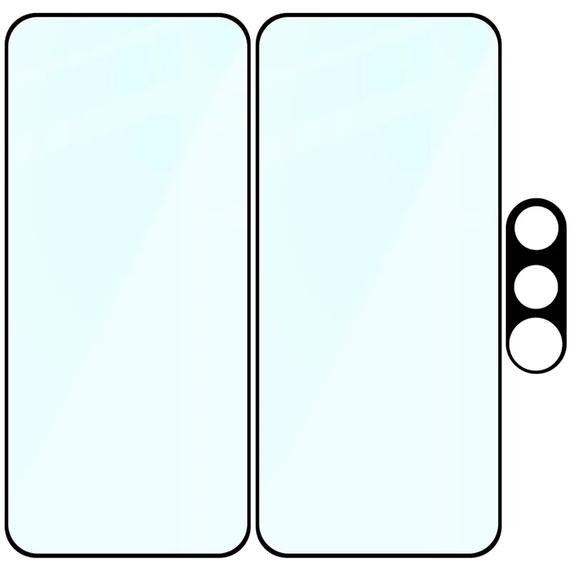 Gehärtetes Glas - 2 Stück + Kameraschutz für Vivo V70 FE 5G, Bizon Glass Edge Pack, Schwarz