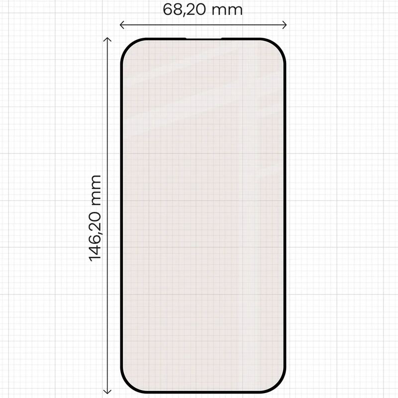 Mattes Hartglas für iPhone 16 Pro / 17, Bizon Glass Matte, Schwarzer Rahmen