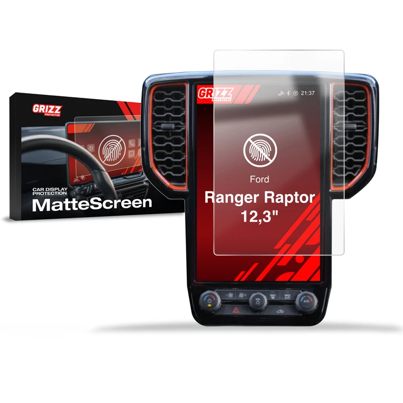 Matte Autodisplayfolie für Ford Ranger Raptor 12,3" (2023-2026), Grizz Protector