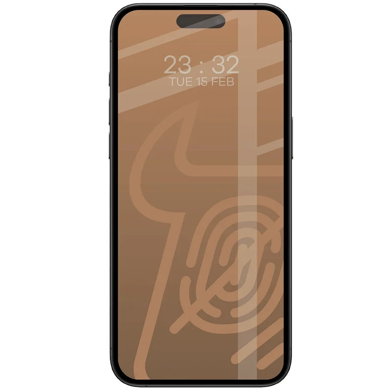 Mattes Hartglas für iPhone 15 Pro Max, Bizon Glass Matte, Schwarzer Rahmen