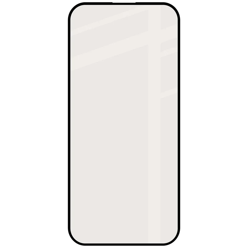 Mattes Hartglas für iPhone 15 / 16, Bizon Glass Matte, Schwarzer Rahmen