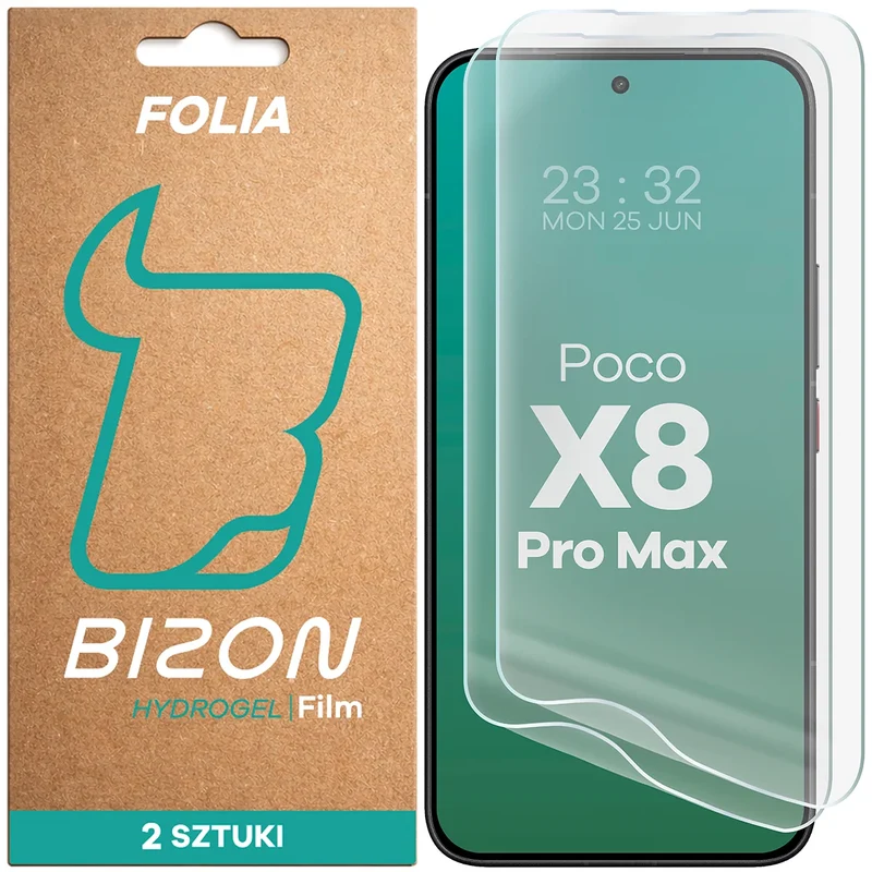 Hydrogel Folie für den Bildschirm für Xiaomi POCO X8 Pro Max, Bizon Film Hydrogel Front Duo, 2 Stück
