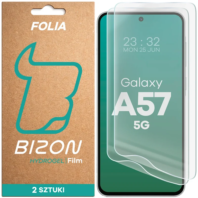 Hydrogel Folie für den Bildschirm für Galaxy A57 5G, Bizon Film Hydrogel Front Duo, 2 Stück