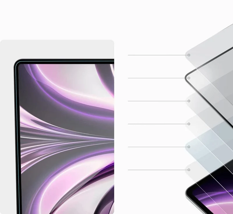 Glas für die Schutzhülle Spigen Glas.tR Slim FC für MacBook Air 13.6" M5 / M4 / M3 / M2, schwarzer Rahmen