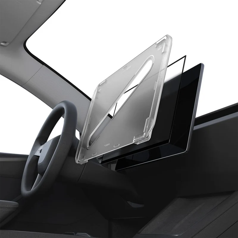 Antireflex Glas für Tesla Model Y 2024-2026, Spigen Glas.tR EZ Fit FC AC 1-Pack, Schwarzer Rahmen