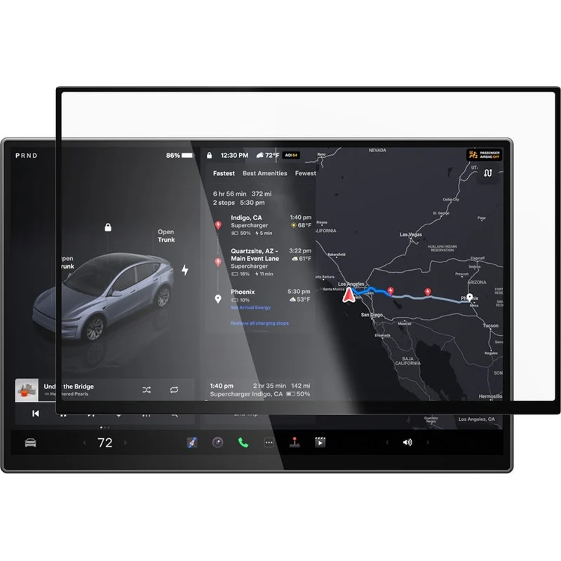 Antireflex Glas für Tesla Model Y 2024-2026, Spigen Glas.tR EZ Fit FC AC 1-Pack, Schwarzer Rahmen