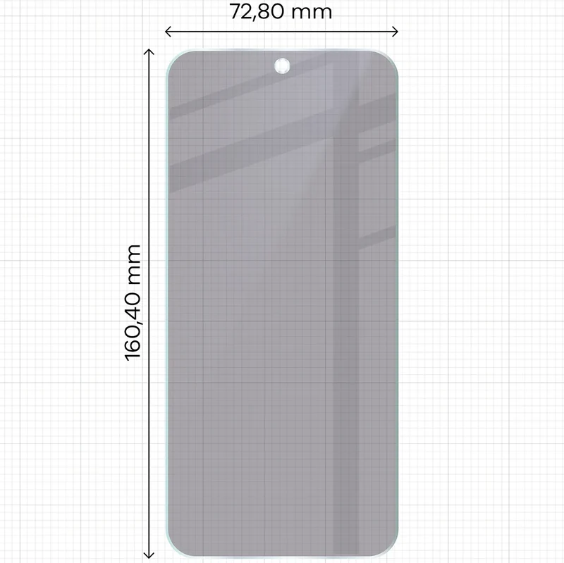 Hybridglas mit Privatschutzfilter für Vivo V70 FE 5G, Bizon Hybrid Shadow, Matt