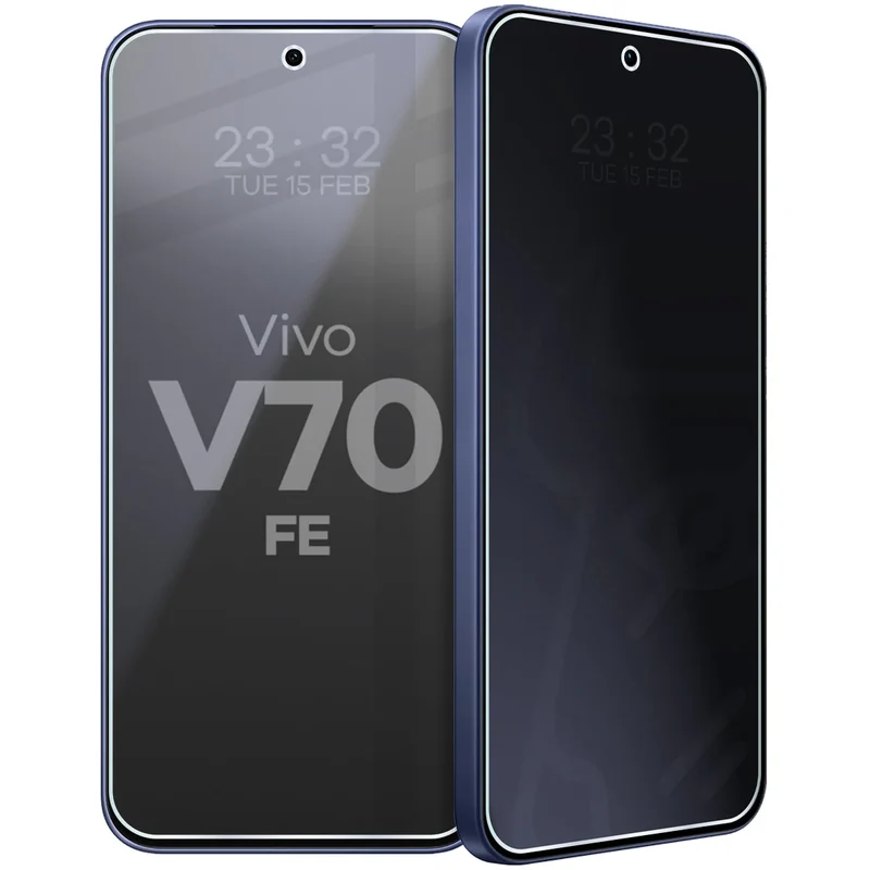 Hybridglas mit Privatschutzfilter für Vivo V70 FE 5G, Bizon Hybrid Shadow, Matt