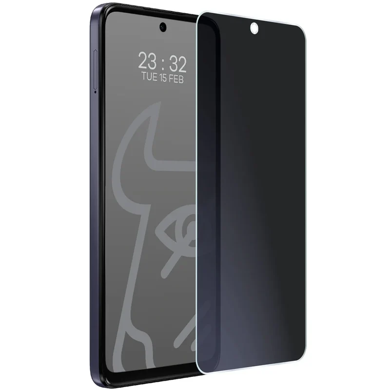Hybridglas mit Privatschutzfilter für Motorola Moto G17 Power, Bizon Hybrid Shadow, Matt