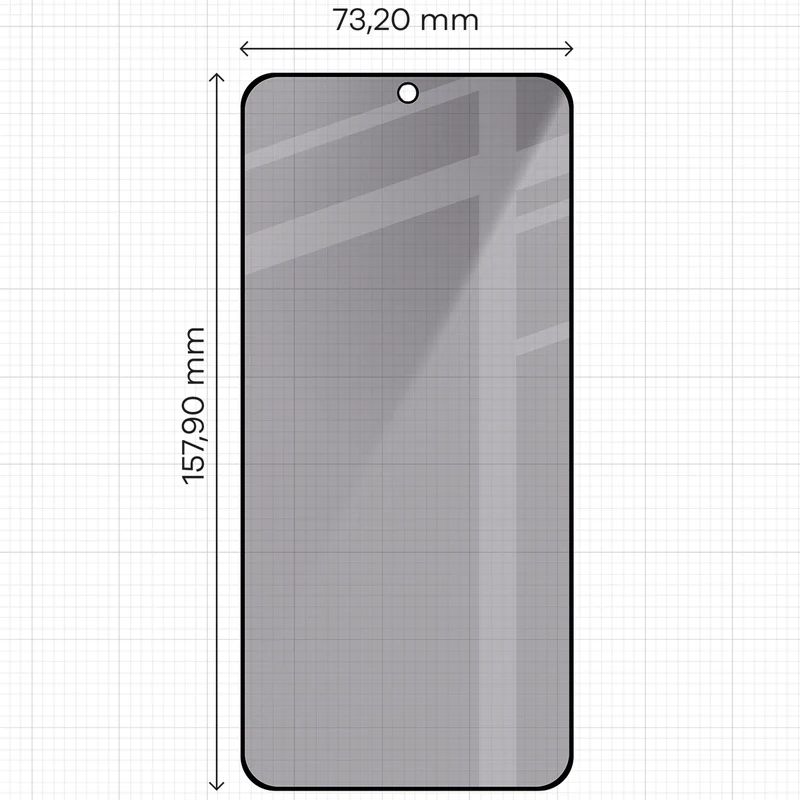 Gehärtetes Glas mit Privatschutzfilter für Galaxy A57 5G, Bizon Glass Edge Shadow, getönt mit schwarzer Rahmen